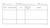 Character Trait with Evidence Graphic Organizer, Differentiated