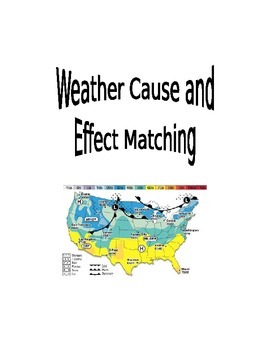 Preview of Weather Cause and Effect Matching Activity