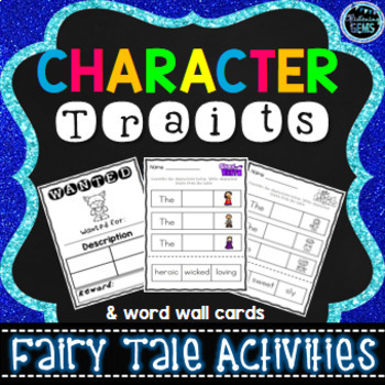Preview of Character Traits Activities and Word Wall Cards | Fairy Tales Activities