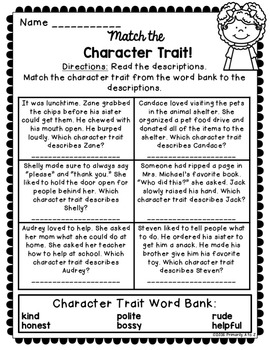 Character Traits Unit {Anchor Charts, Printables & Graphic Organizers}