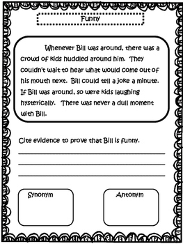 Character Traits: Citing Text Evidence by Meaningful Teaching | TpT