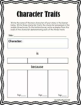 Character Traits-Analysis by missfourthgrade | TPT