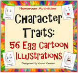 Character Traits: 56 Egg Cartoon Illustrations  SALE