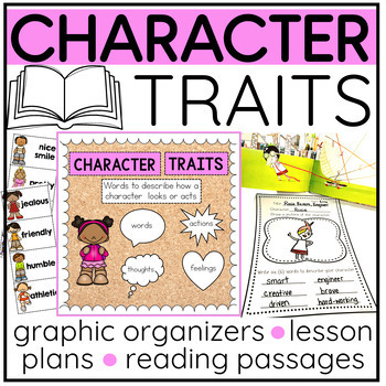 Character Traits Activities Graphic Organizers Worksheets Anchor Chart