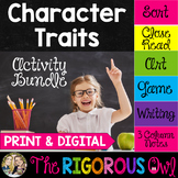 Character Traits Activities - Print & Digital - Literacy Centers