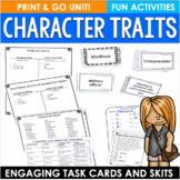 Character Traits Activities and Task Cards for Character Analysis
