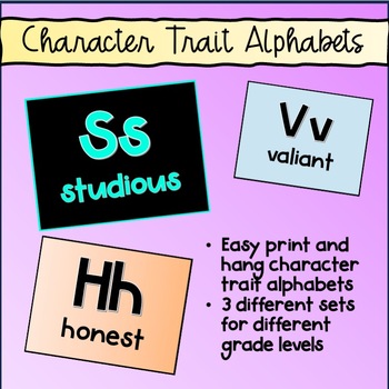 Preview of Character Traits Alphabet