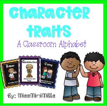 Preview of Character Traits: An Alphabet- with Black and White Background