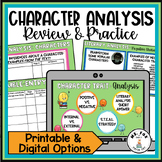 Character Traits & Analysis Constructed Response Practice 