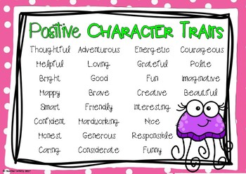 Character Trait Chart Pdf