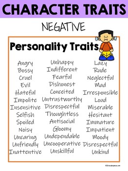 Character Traits- Anchor Charts by Diana T Sylvander | TpT