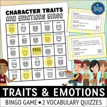 Preview of Character Traits and Emotions Bingo Game