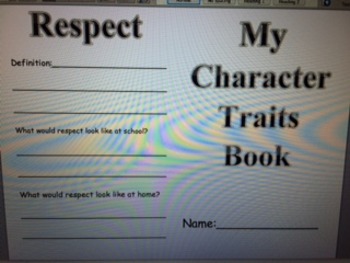 Preview of Character Traits Book