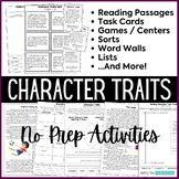 Character Traits Activities Bundle - Passages, Games, Task
