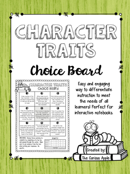 Preview of Character Traits Choice Board