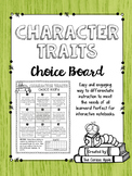 Character Traits Choice Board