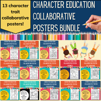 Preview of Character Traits Collaborative Posters Bundle