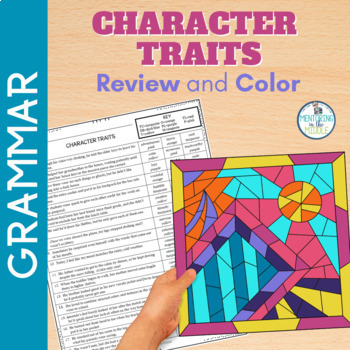 Preview of Character Traits Color by Number - Character Analysis Color by Code - ELA Review