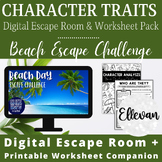 Character Traits Digital Escape Room + Character Analysis 