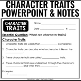 Character Traits | Editable PowerPoint and Scaffolded Notes