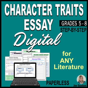 Preview of Character Traits Essay - Literary Essay Writing - DIGITAL Version