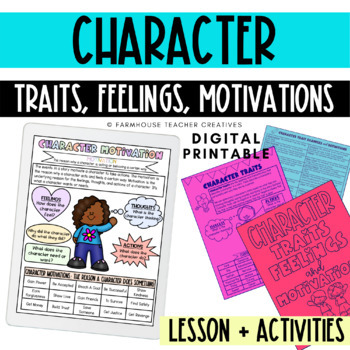 Preview of Character Traits, Feelings, and Motivations | Activity Packet | Lesson Plans