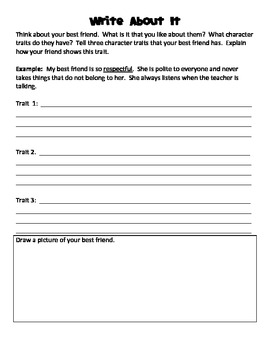 Character Traits Fill In The Blank Worksheet By Lisa Gerardi Tpt