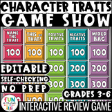 Character Traits Game Show | ELA Test Prep Reading Review 