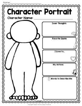 Book Character Portrait: Character Trait Organizer Activity for Any Book