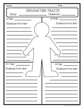 Character Traits Graphic Organizer Worksheet By Your Thrifty Co Teacher