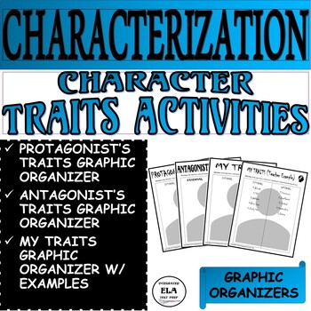 Preview of Character Traits Graphic Organizer Worksheets Protagonist Antagonist Student