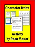 Character Traits Identification Task Cards and Worksheet Set