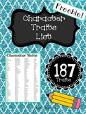 Character Traits List (Can Use for Interactive Notebook Too!)
