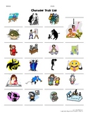 Character Traits List Dictionary