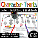 Character Traits List Posters, Anchor Charts, Task Cards, 