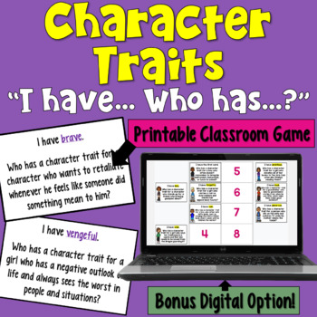 Preview of Character Traits I Have Who Has Game: Print and Digital Formats