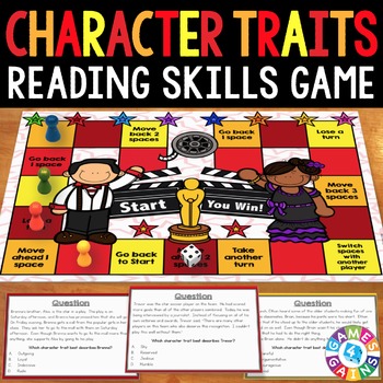 Preview of Character Traits Passages & Task Cards Game - 3rd, 4th, 5th Grade Activity