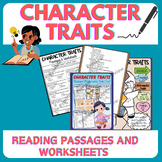 Character Traits Passages and Worksheets, Graphic Organizers