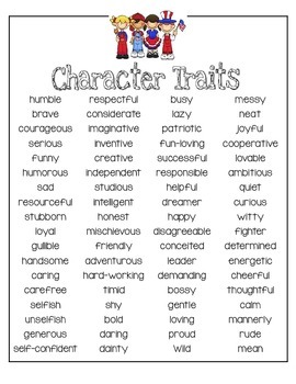 Character Traits Poster by Amanda Cody | TPT