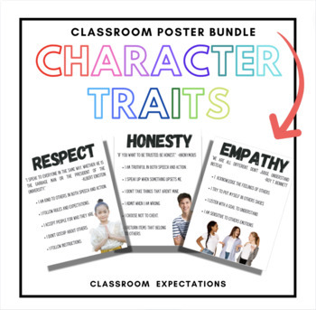 Preview of Character Traits Posters