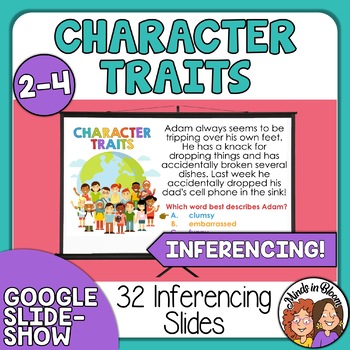 Preview of Character Traits Slideshow - Practice Inference - No-Prep Google Slides