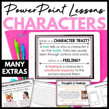 Preview of Character Trait Analysis Mini Lesson Slides for 3rd 4th 5th Grade ELA Practice