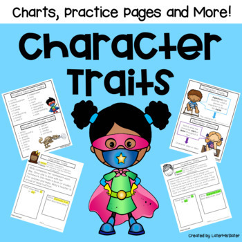 Preview of Understanding Character Traits 2nd Grade with Practice Pages and Organizers