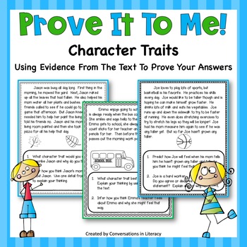 Preview of 2nd 3rd Grade Reading Comprehension Passages & - With Questions Character Trait
