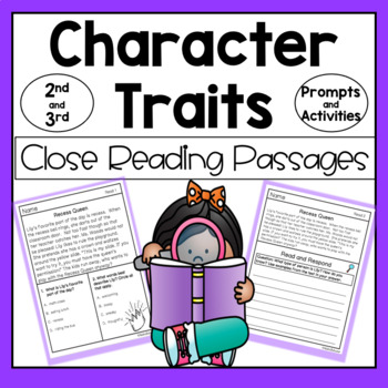 Preview of Character Traits Reading Comprehension Passages with Character Analysis