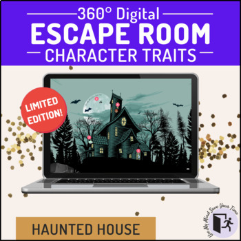 Preview of Halloween Escape Room - Haunted House - Digital Escape Room - Character Traits