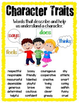 Character Traits Cheat Sheet Teaching Resources Tpt