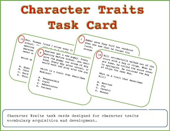 Preview of Character Traits Task Card FREE