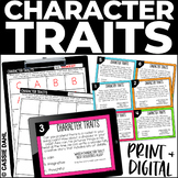 Character Traits Task Cards (Print and Digital)