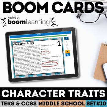 Preview of Character Traits Task Cards Digital Boom Cards